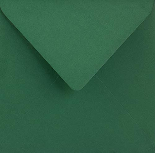 Netuno 25 Briefumschläge Dunkelgrün quadratisch 15,3x15,3 cm edel und fein | 115g Sirio Color Foglia · hochwertige grüne Umschläge für Weihnachten, Advent, Nikolaus, Einladungen, Einladungskarten