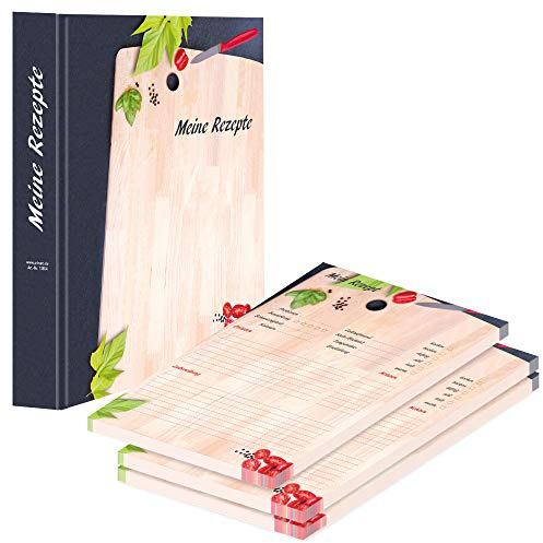 PRICARO Rezeptordner mit Rezeptblock Schneidebrett, A4