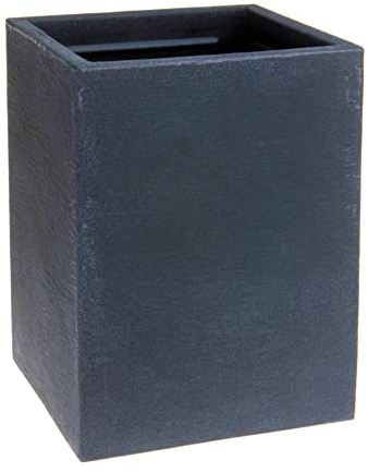 Spetebo Kunststoff Pflanzkübel anthrazit - 40 cm/eckig - Übertopf Blumenkübel Pflanzkasten Pflanzsäule