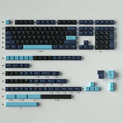 172 Tasten Cherry Profil Doubleshot Tastenkappen Hammerhead Dark Keycaps Set Passend für 61/64/87/104/108 Cherry Mx Switches Mechanische Tastatur.