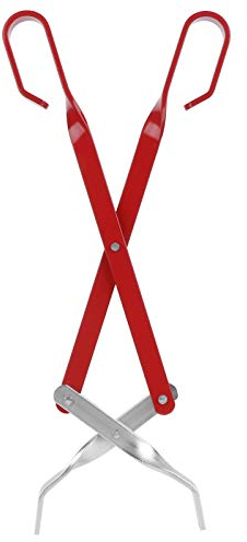 Pilipane Pinze per griglia, extra lunghe in alluminio con manico rosso, multifunzione, anti scottature, per barbecue, per casa, campeggio, cucina, barbecue