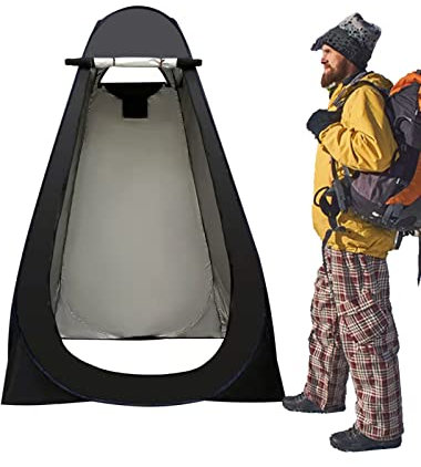 Duschzelt Pop Up,Umkleidezelt Faltbar,Toilettenzelt mit Fenster,tragbarer Unterstand,Lagerzelt Campingzelt,Trekkingzelt, inkl Zeltheringe und Tragetasche,Sichtschutz,120 x 120 x 190 cm (Schwarz)