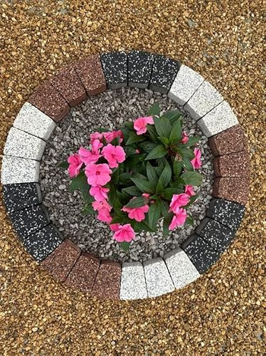 80 cm Garden Stones Circle Tree Surrounding Granite Bricks Plant Flowers Ring Lawn Grass Border Edging Decorative Concrete Stones Fountain Statue Bird Feeder 80cm Black White Copper Slabs