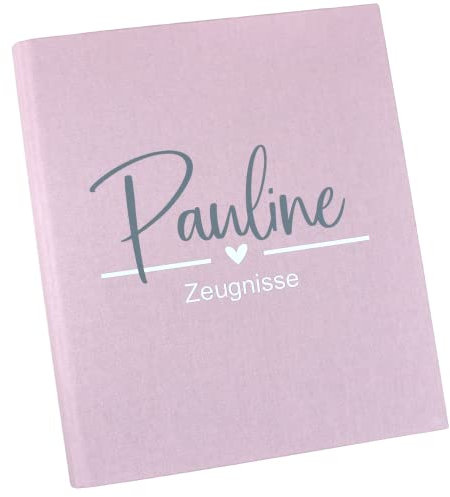 personalisierte Zeugnismappe | Herz mit Namen des Kindes | Ringbuchordner A4 | Geschenkidee zum Schulstart Einschulung Geschenk Mädchen und Jungen | Einschulungsgeschenk | Schultüte Inhalt