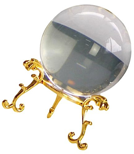 Happyyami 1 Set Aus Klarem Glas Und Metall Für Briefbeschwerer Dekorative Verzierung Schreibtischständer Mini-Tisch Kugelsockel Quarz-Ornament Zum Basteln Kugeldekoration Requisite