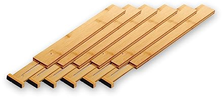 Kesper | Schubladentrenner 6er Pack, Material: Bambus, Maße: 45.5 x 1.5 x 6 cm, Farbe: Braun| 58072
