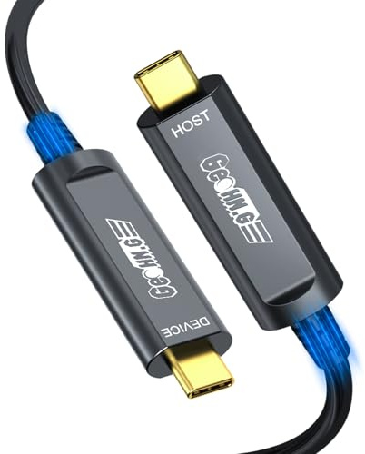 USB C Glasfaserkabel 15M, 10Gbps Glasfaser USB 3.2 Gen2 Kabel mit German SiliconLine Chip, Verlustfreie Fernübertragung für Machine Vision,Logitech 4K Kamera,VR/AR,Videokonferenz und Industrie-Systeme
