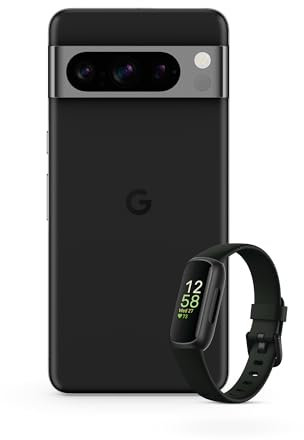 Google Pixel 8 Pro - Smartphone Android Libre con Lente teleobjetivo - Obsidiana, 256GB + Fitbit Inspire 3, la Pulsera de Salud y Actividad física con hasta 10 días de batería - Negro