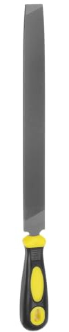 sourcing map Horseshoe File 10 Inch 4.8mm High Carbon Steel Single Cut Flat Hand Rasp File with Plastic Handle for Deburring and Removing Material
