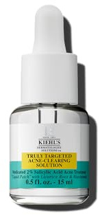 Kiehl's Truly Targeted Acne-Clearing Pimple Patch with 2% Salicylic Acid, Invisible Liquid Spot Treatment, 4% Niacinamide Fades Post-Acne Marks, 0.2% Licorice Root Soothes Redness - 0.5 fl oz