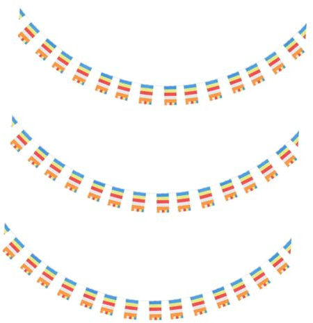 Ciieeo 3stücke Buddhistische Gebetsflagge Fünf Farben Dekorativer Banner Für Tempel Innen Und Außenbereiche Für Buddhistische Aktivitäten Für Gläubige