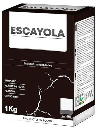 Acan Tradineur - Escayola en Polvo, Especial Manualidades, Gran finura, fijación Marcos, retapado de Agujeros, Reparaciones, Interior, albañilería, Fabricado en España (1 kg)