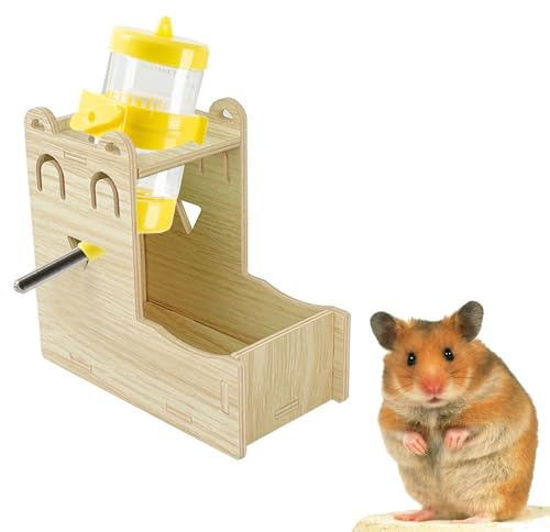 Botellas Agua para Hámster, Bebedero Hamster Botella, Botella de Agua con Soporte para Hámsteres, Adecuado para Hámsters y Otros Animales Pequeños Uso Diario de Agua Potable, 80ml