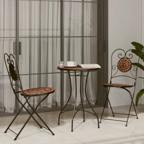 Gartenmöbel-Sets, Mosaik-Bistro-Set, Terrakotta, Eisen und Keramik