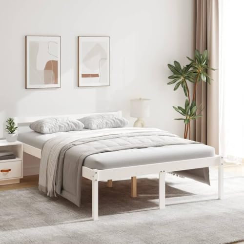 Generisch Seniorenbett Weiß 135x190 cm Massivholz Kiefer,jiangboyue-810590