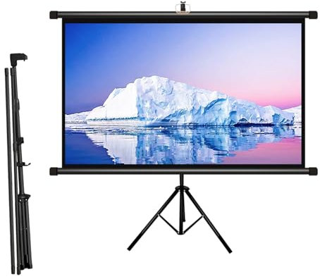 Ecran De Projection - A Déroulement Manuel - Sur Trépied - Format 4:3/16:9, Écran De Projection TV Et Home Cinema Toile Sur Pied Enroulable Deroulant Manuel 4k HD Support Trepied Sol(4:3 72in)