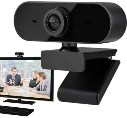 Webcam per PC - Videocamera per streaming orientabile a 360° con microfono | Videocamera per PC HD 720P, webcam senza driver per monitor di PC, fotocamera per laptop per videochiamate, conferenze e st