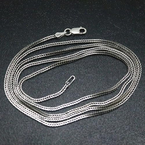 Echte Silber 925 Frauen Halskette 1,6 mmW Fuchsschwanz Weizen Kette Karabinerverschluss