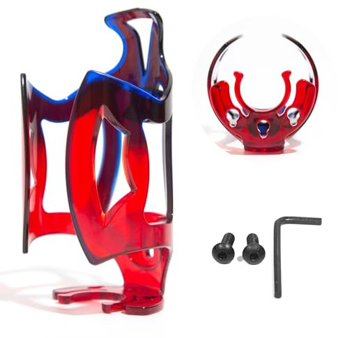 Porte Gourde Velo, Porte Bouteille Velo, Porte Gourde Velo Universel pour VTT, Vélo de Route, Facile à Installer(Dégradées Rouge et Bleu)