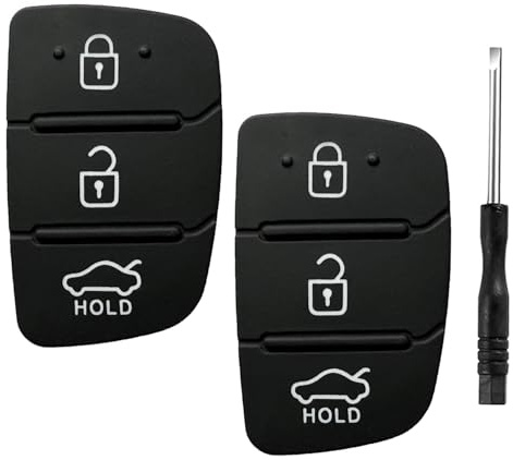 2 Stück Autoschlüssel Tastenfeld Gummi Kompatibel mit Hyundai i40 i30 i20 i10 ix20 ix35 Tucson Santa Fe 3 Tasten Fernbedienung Gehäuse Ersatz Schlüssel Hülle Auto Schlüsselgehäuse Tastenfeld