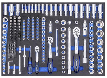 Condor Werkzeug 7117 | Steckschlüssel und Bit-Satz | Schaumeinlage 3/3 | 191-teilig | 1/4 + 1/2 + 3/8 | 6-kant 4-32 | E-Profil 4-24 | extra tief | Bits | Knarren | Zubehör
