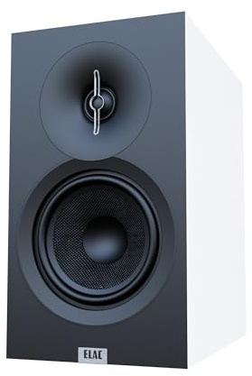 ELAC Debut 3.0 DB53-W Bookshelf Speakers, White (Pair) - 1” Aluminum Dome Tweeter & 5.25” Aramid Fiber Woofer - 2-Way Bass Reflex - 48Hz to 38KHz Response