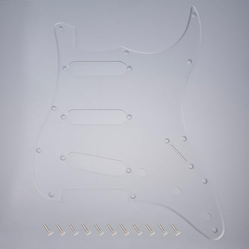 Banworks 1-lagige E-Gitarre Pickguard 11-Loch Amerikanisches ST SSS Pickguard | Guitar Scratch Plate für USA/Mexican Fender Modern Style Standard Stratocaster Strat ST JT/HB-01 Transparent