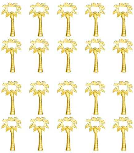 Generchin 20 Pièces Décapsuleur en Forme de Cocotier pour Cadeaux D'Invités de Mariage Souvenirs pour Cadeaux de Mariage Fournitures Doré