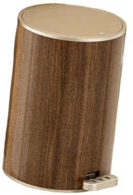 QUXVUIS Poubelle à pédale avec Couvercle étanche pour Une élimination Facile des déchets. Idéale pour Le Bureau, la Maison, la Salle de Bain Le Garage, Brun, 12L