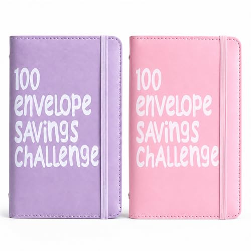 2 Pcs 100 Envelopes Saving Challenge, Reusable Money Wallet | for Saving, Savings Book for School, Home, Office, Daily Finance Organization