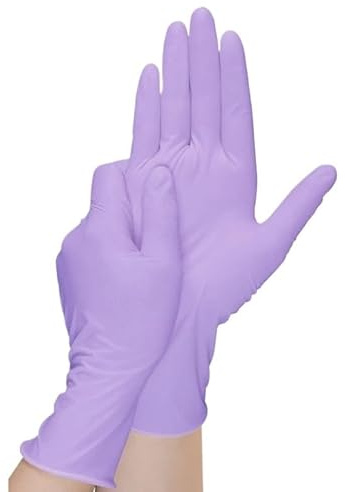 QIANCHAOJI Guanti Domestici Guanti in Nitrile Viola da 20-100 Pezzi, Senza Lattice e Impermeabili, Ideali for la Cucina, la Lavorazione degli Alimenti e l'uso nei saloni di Bellezza(100PCS,S)