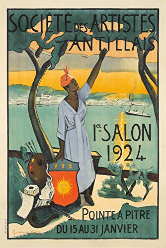 Guadeloupe - Puntale da pitre, salone artista antillais, 1924, riproduzione poster, formato 50 x 70 cm, carta 300 g, disponibile in HD