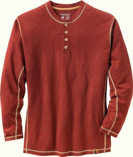 Legendary Whitetails Men's Maverick Slub Henley Shirt, Barnwood, Medium