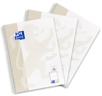 Oxford Touch Collegeblock A4 punktkariert/dotted, 160 Seiten, lichtgrau, 3 Stück