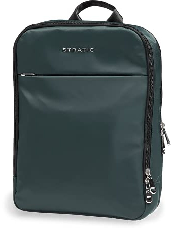 Stratic Pure Rucksack Unisex Tagesrucksack Damen Herren Backpack nachhaltig, wasserabweisend, mit Laptopfach, Masken- und Hygienefach Green