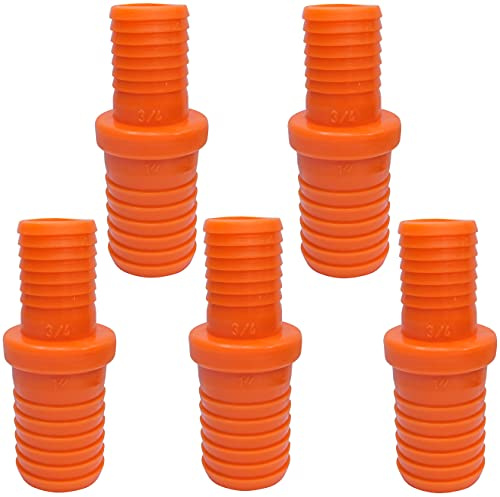 AERZETIX - Juego de 5 Racores reductores reparadores Acanalados 1'' a 3/4'' para Sistema de Goteo/Micro riego - Empalme/Manguito para mangueras de riego - en plástico - C48689