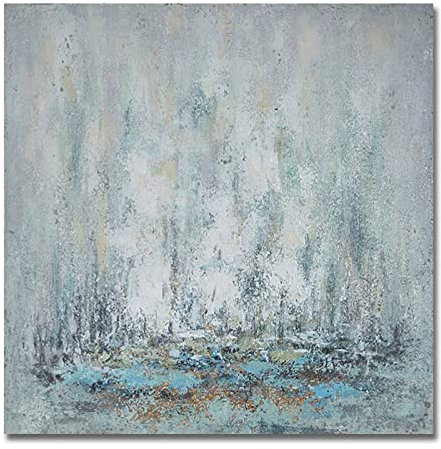 LCDIUDIU Handgemalte Acrylbilder, Grüne Textur, Minimalismus, Nordisch, Modernes Abstraktes Kunstwerk, Original, Handgemalte Ölgemälde Auf Leinwand, Wandkunst Für Wohnzimmer, Schlafzimmer, Büro,