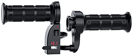 Baceyong Couvre-poignée chauffant électrique 12 V pour guidon de 2,2 cm de moto, scooter, bateau à moteur tout-terrain, avec interrupteur indépendant à 3 vitesses