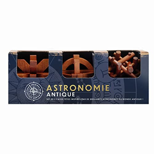 Professor Puzzle - Astronomie Antique - Set de 3 Casse-têtes en Bois Inspirés des Esprits Les Plus Brillants De L'Astronomie - Solutions incluses