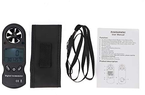 Pilipane TL 300 3-in-1-Mini-Hand-Multifunktions-Windmesser,Tragbarer Digitaler Anemometer, Digitaler Windgeschwindigkeitsmesser Für Outdoor-Enthusiasten