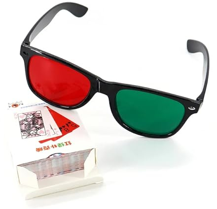 AISITESY 1 Set Rosso/Verde Poker Anti-Soppressione Visione Ambliopia Strabismo Trainer Traning Strumenti