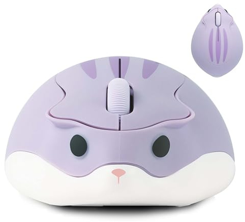 Wireless Mouse,Cute Hamster Shape Mouse,1200DPI with USB Unified Receiver,Silent Portable Cordless Optical Mouse, Suitable for Travel School Office PC Computer Laptop, Women Men Father Mother Gift