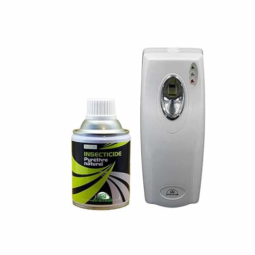Insecticide Au Pyrèthre Végetal, Aérosols 1x250ml avec Diffuseur, Anti Mouches, Moucherons, Moustiques, Mites, Punaises de Lit
