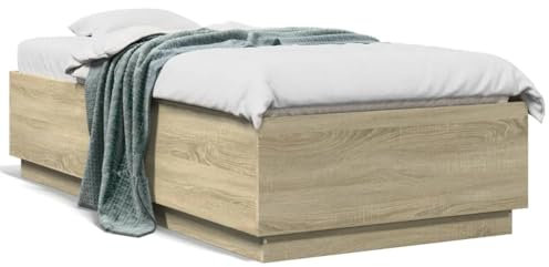 LAPOOH Bettgestell Sonoma-Eiche 90x190 cm Holzwerkstoff, Bett, Bettgestell, Jugendbett, Schlafzimmer Bett, Bed Frame -3209753