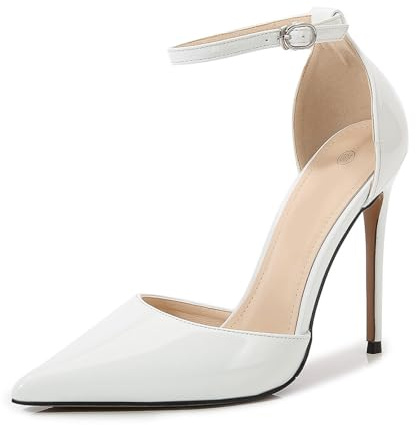 Escarpins à Bout Pointu pour Femmes, Escarpins à Talons Hauts Aiguilles de 4.72 Pouces, Grande Taille, Bout fermé, modèle Sexy, Chaussures de Demoiselle d'honneur