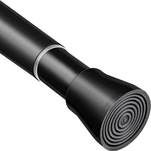 1 Stück Duschstange ohne Bohren Edelstahl kleiderstange ohne bohren Einstellbar Duschvorhangstange,Teleskopstange für Schrank,Badezimmer,Balkon,Duschvorhang(72-175cm Schwarz）