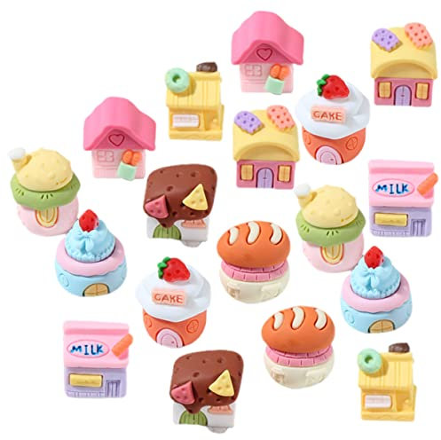 TOYANDONA 18stücke Teiliges Resin-Haus-Dekoration Kreative -handwerksmaterialien Süße Cartoon-Accessoires Für Puppenhaus Und Handyhüllen Langlebig Und Sicher