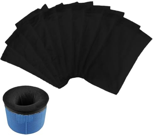 EIHI 10 Stück Schwarz Pool Skimmer Socken, oberflächenskimmer pool, poolsocken für skimmer, Pool Skimmer Netz für Skimmer Korb Schwimmbad Pool Filter Netz Filtersocken Skimmer Filter Netz