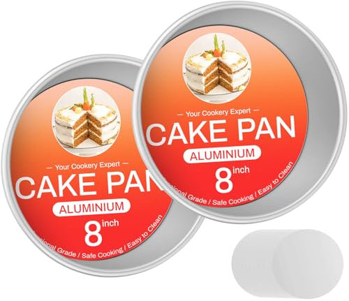 OAMCEG Backform Rund 2er Set - 20cm Aluminium Kuchenform mit Abnehmbarem Boden, Antihaft Backformen Set für gleichmäßiges Backen - Backform für Kuchen Torte Backen im Ofen für Party & Zuhause