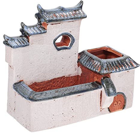 KITANDOVE Unique Design Blumentopf Hausform Keramischer Sukkulenten Topf Für Kleine Pflanzen Kreative Garten-Dekoration Für Innenräume Und